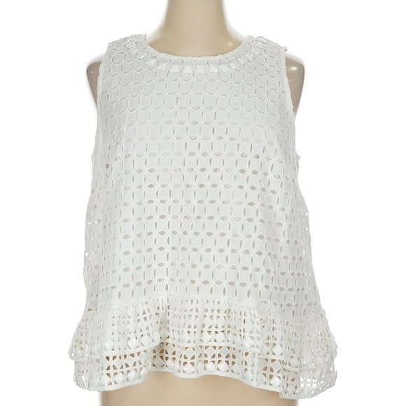Anthropologie Tops - Maeve by Anthropologie NWT White Eyelet Sleeveless Top, XL